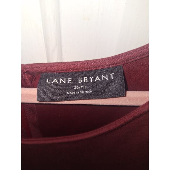 Lane Bryant Women's‎ Maroon Plus Size 26/28 Wideleg Jumper Jumpsuit Pockets - Picture 6 of 6